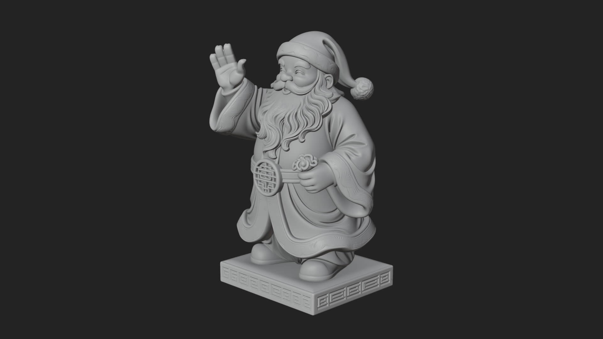 Waving Hand Santa Statue Design 3 3D Print Model 3D Model