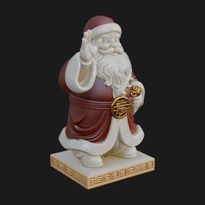 Waving Hand Santa Statue Design 3 3D Print Model