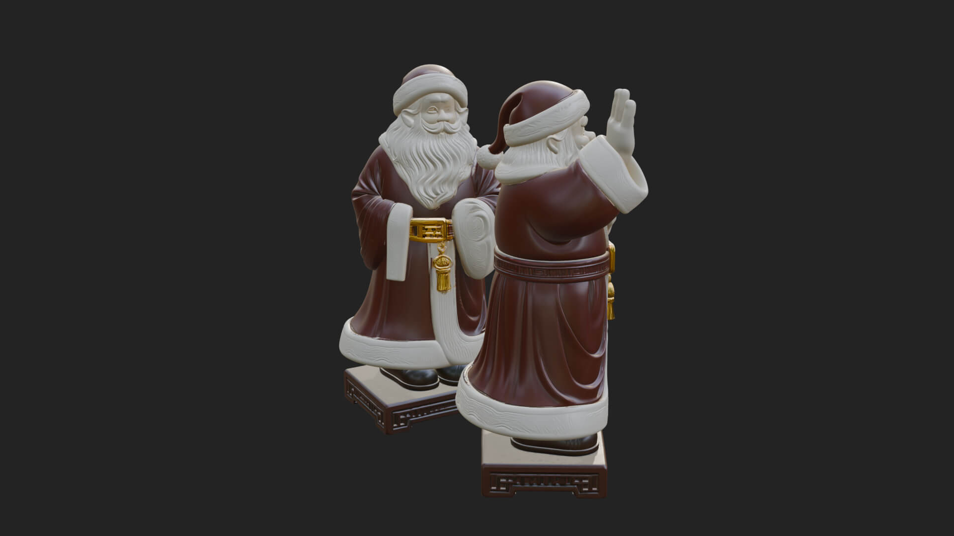 Waving Hand Santa Statue Design 4 3D Print Model 3D Model