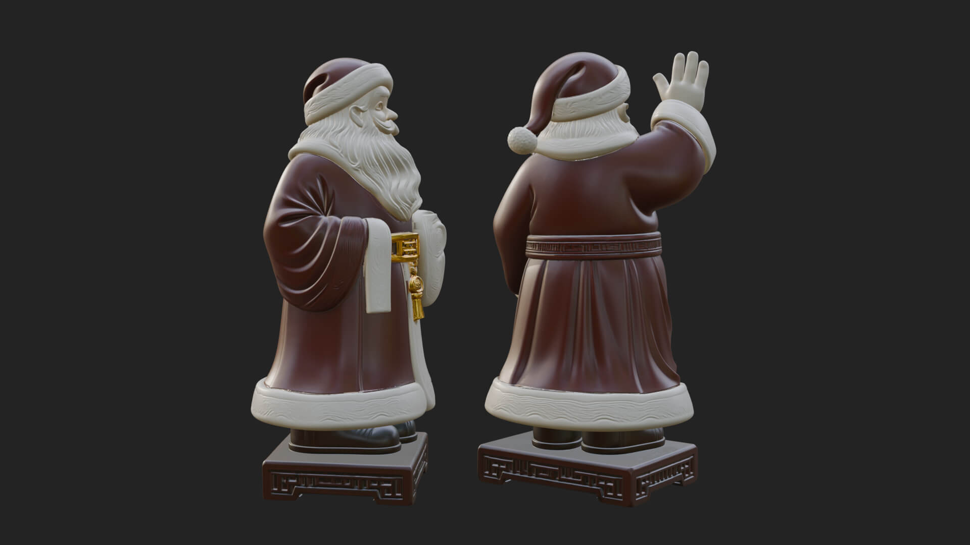 Waving Hand Santa Statue Design 4 3D Print Model 3D Model
