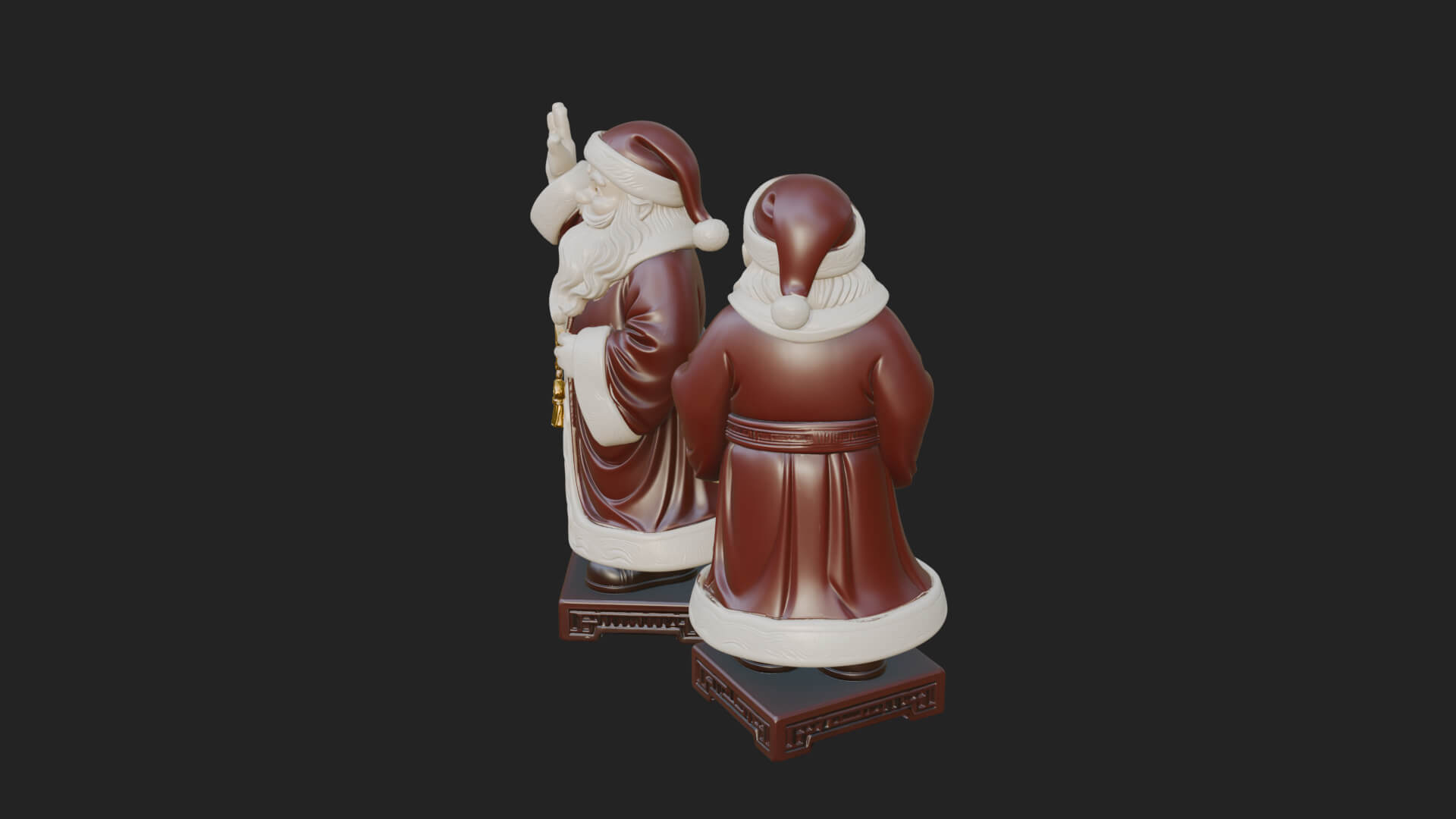 Waving Hand Santa Statue Design 4 3D Print Model 3D Model