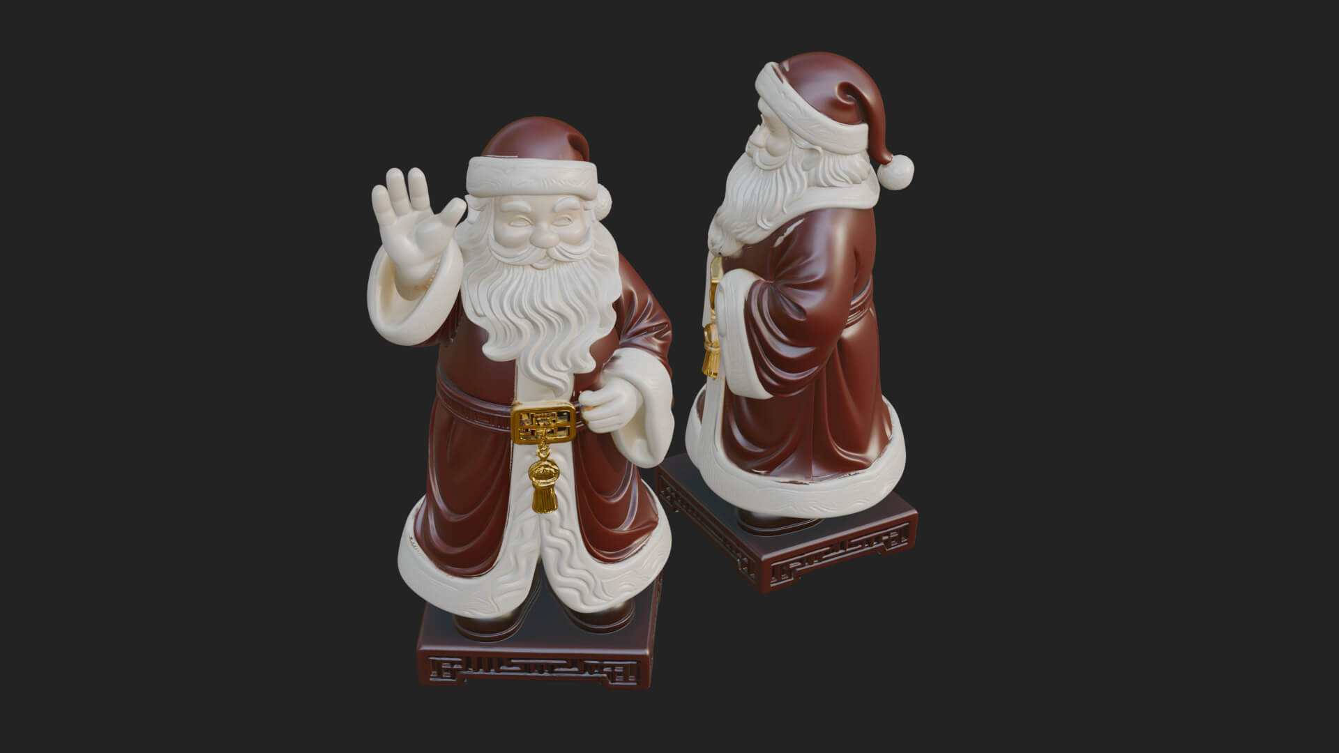 Waving Hand Santa Statue Design 4 3D Print Model 3D Model