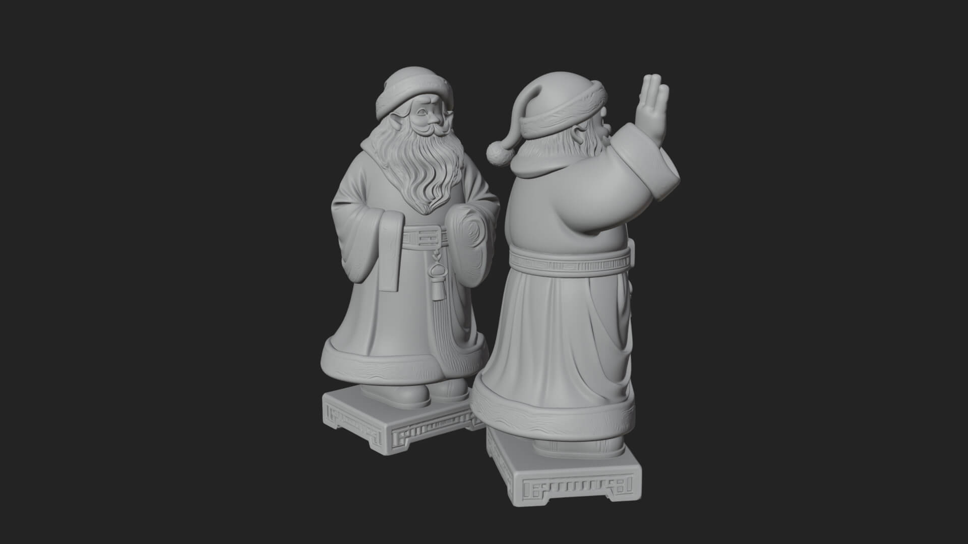 Waving Hand Santa Statue Design 4 3D Print Model 3D Model
