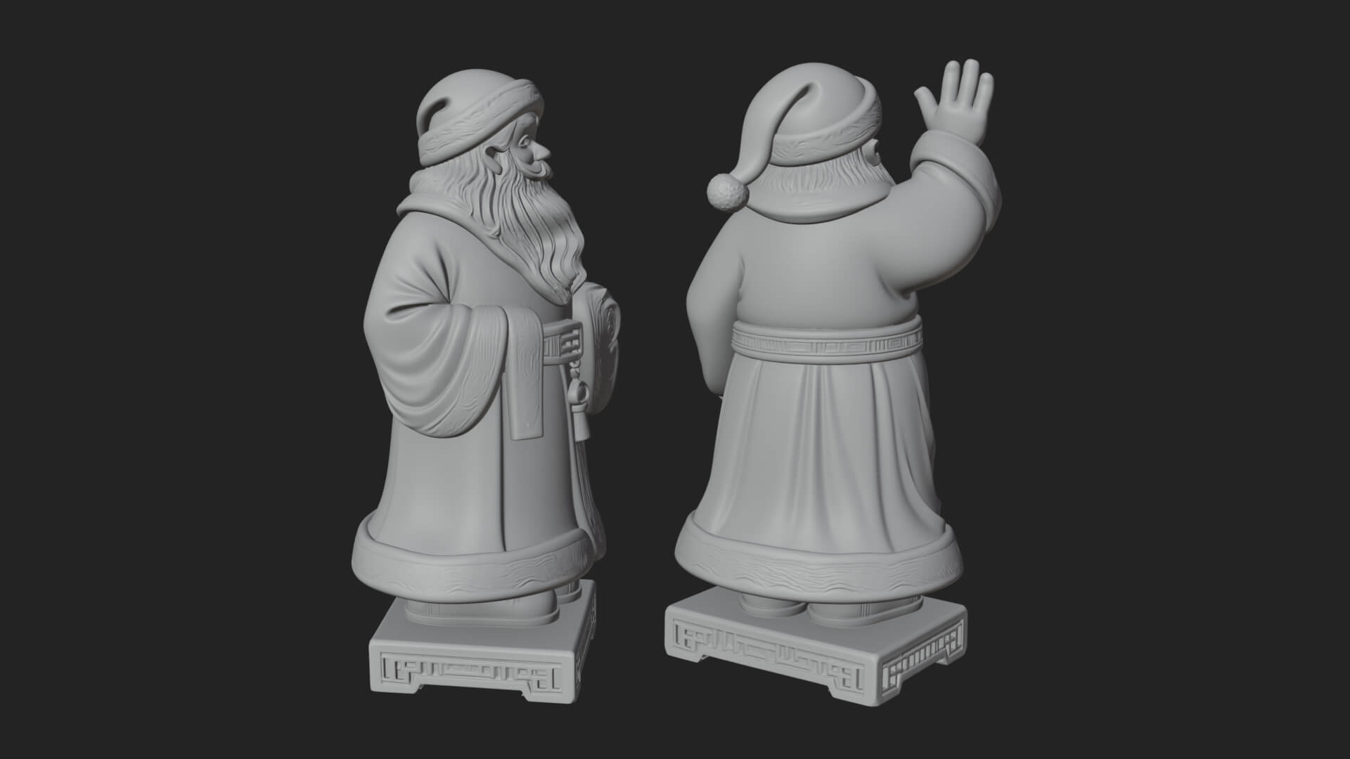 Waving Hand Santa Statue Design 4 3D Print Model 3D Model
