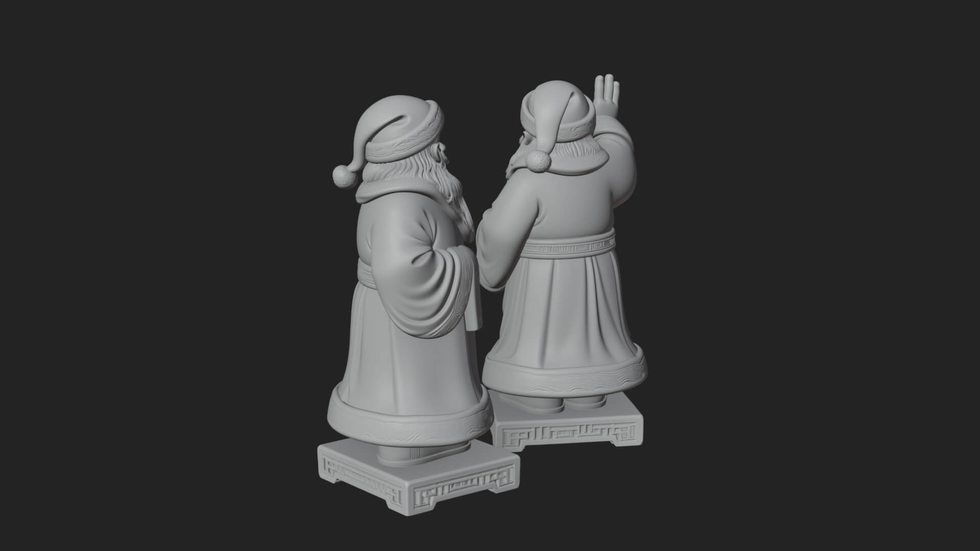 Waving Hand Santa Statue Design 4 3D Print Model 3D Model