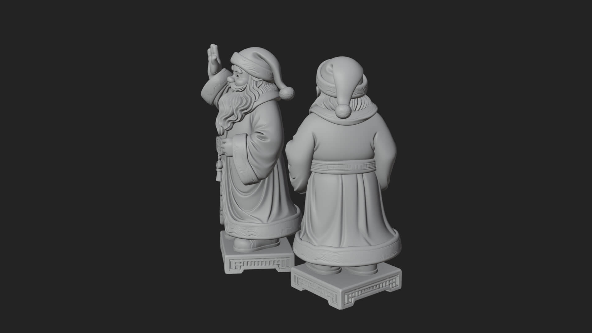 Waving Hand Santa Statue Design 4 3D Print Model 3D Model