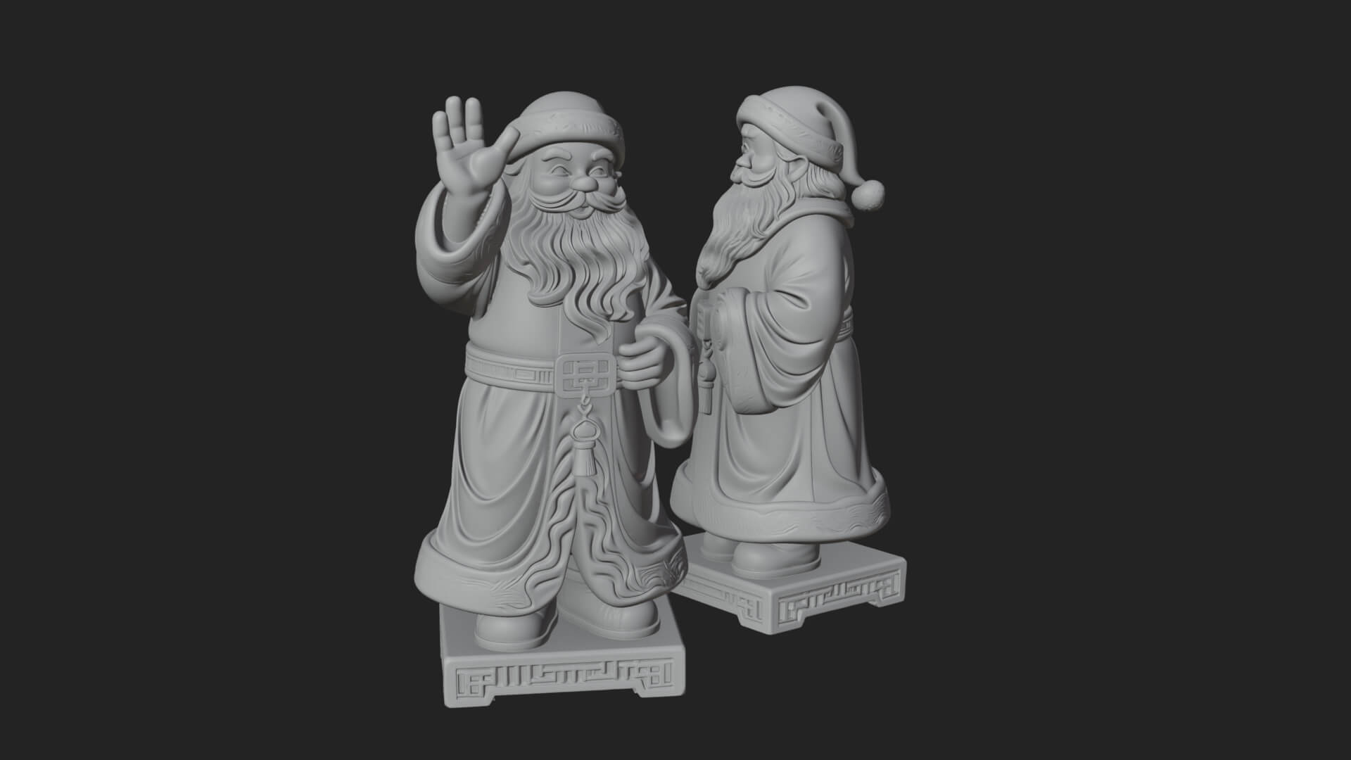 Waving Hand Santa Statue Design 4 3D Print Model 3D Model
