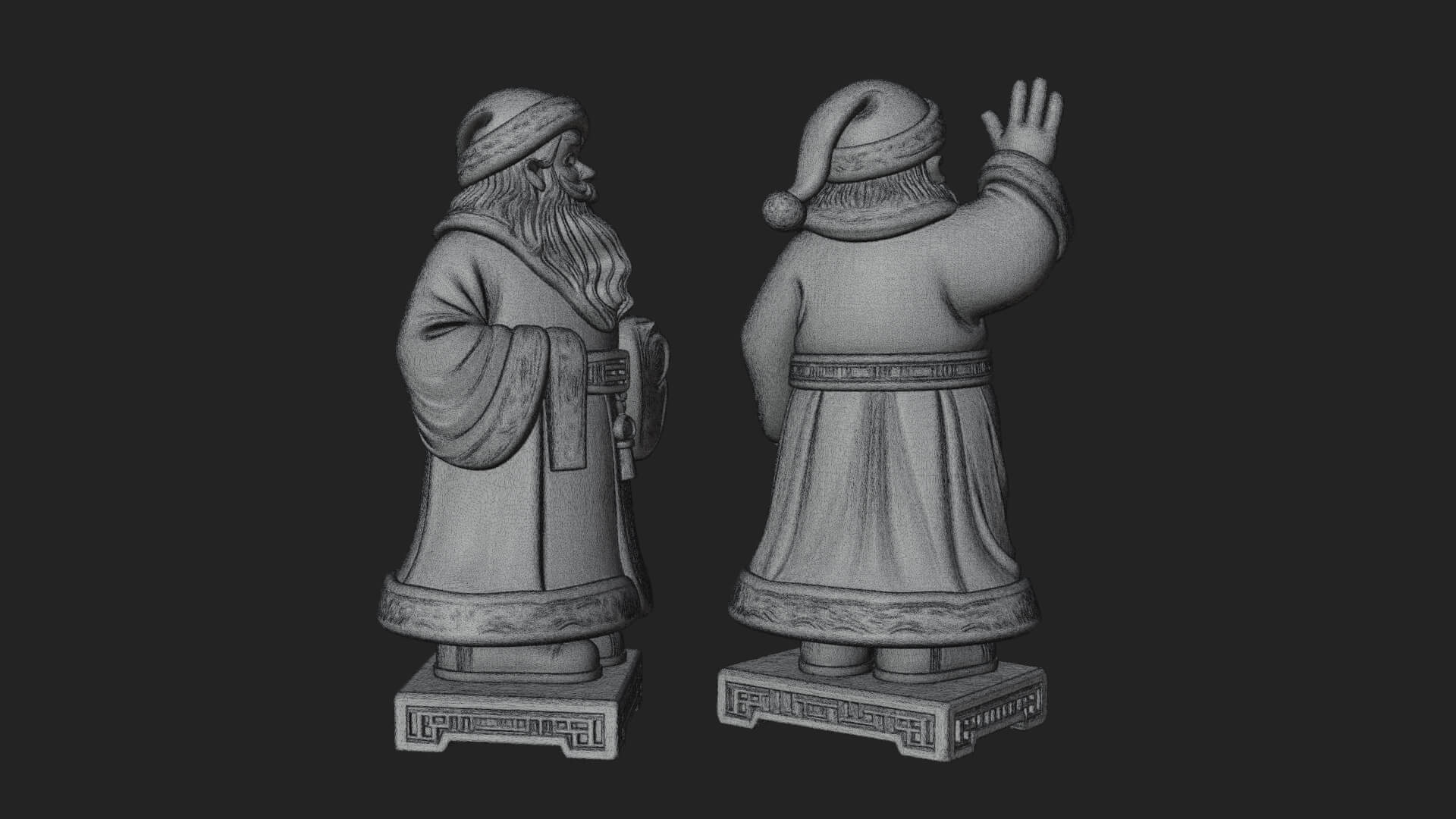 Waving Hand Santa Statue Design 4 3D Print Model 3D Model