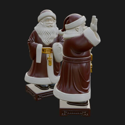 Waving Hand Santa Statue Design 4 3D Print Model