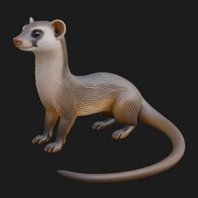 Weasel Statue Design 1 3D Print Model