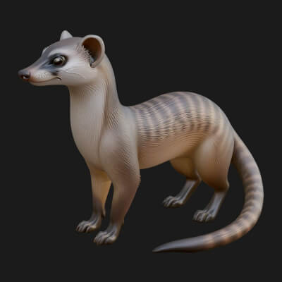 Weasel Statue Design 2 3D Print Model