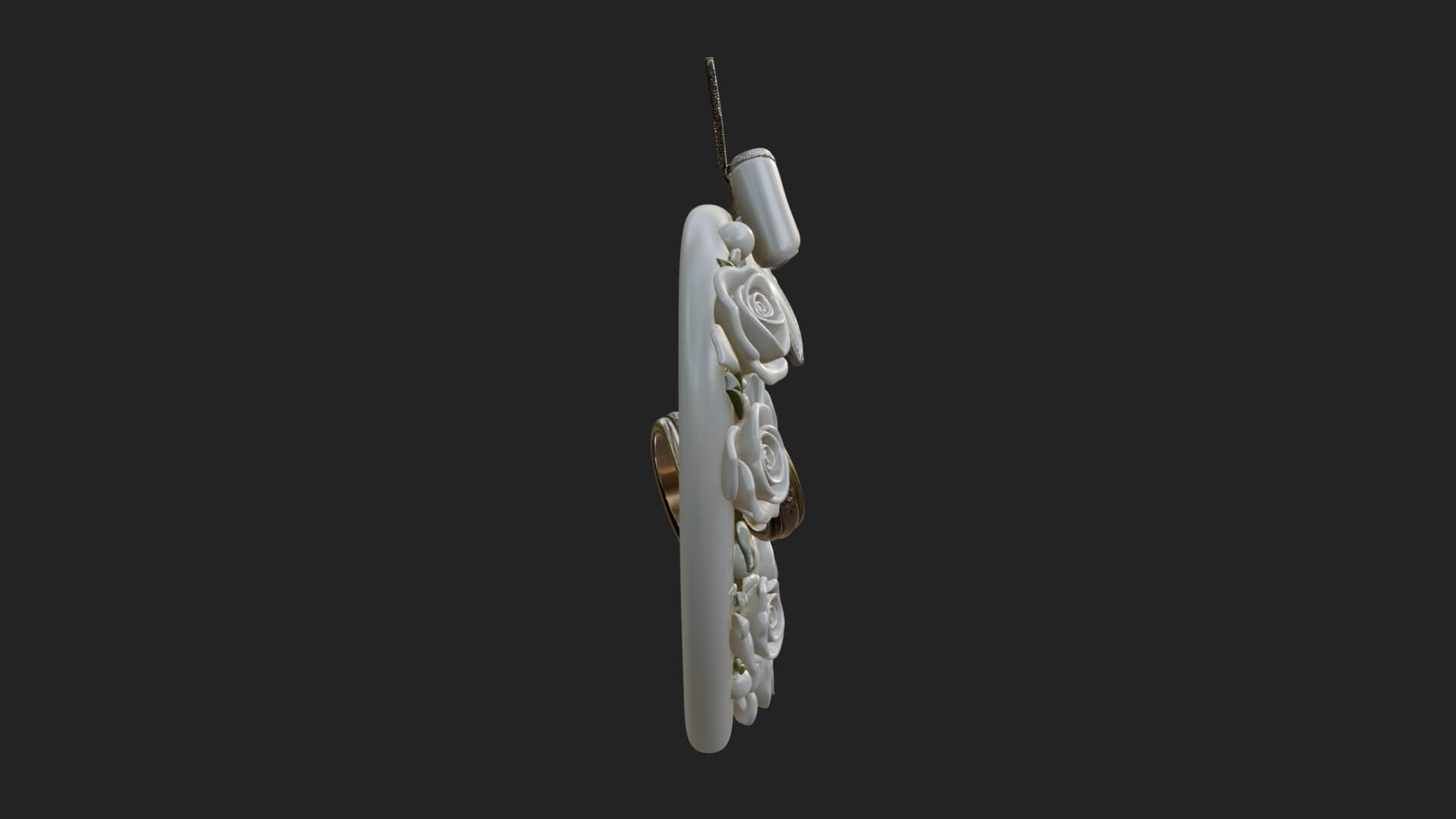 Wedding Rings Heart Wreath Ornament Design 1 3D Print 3D Model