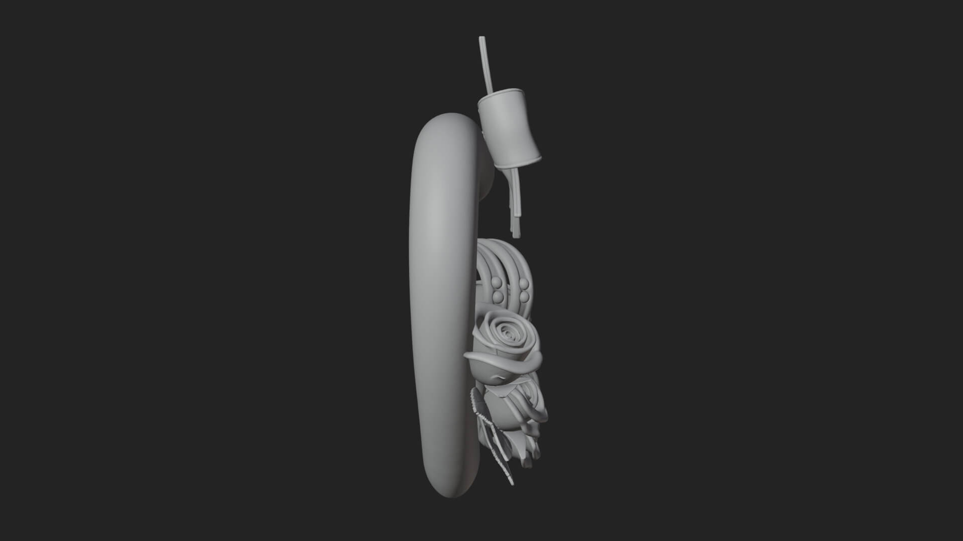 Wedding Rings Heart Wreath Ornament Design 3 3D Print 3D Model