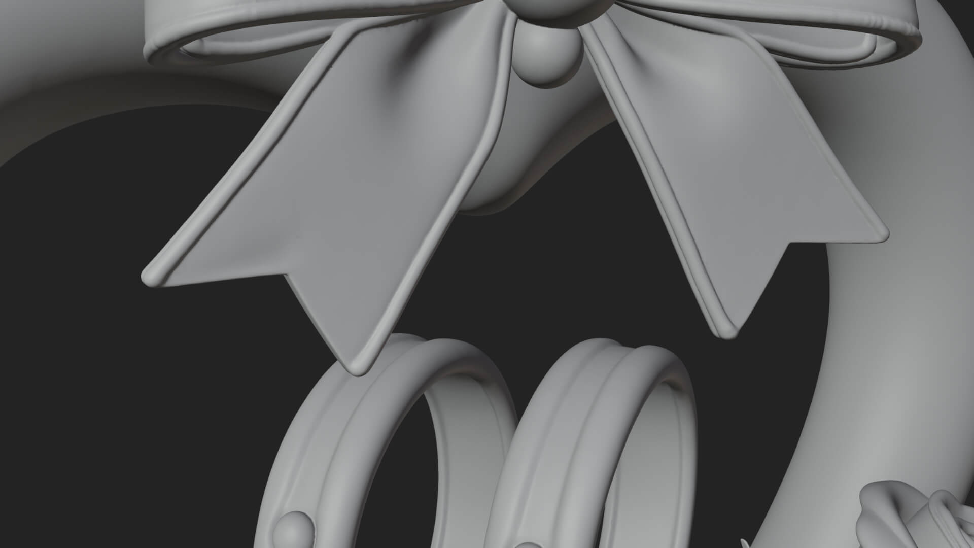Wedding Rings Heart Wreath Ornament Design 3 3D Print 3D Model