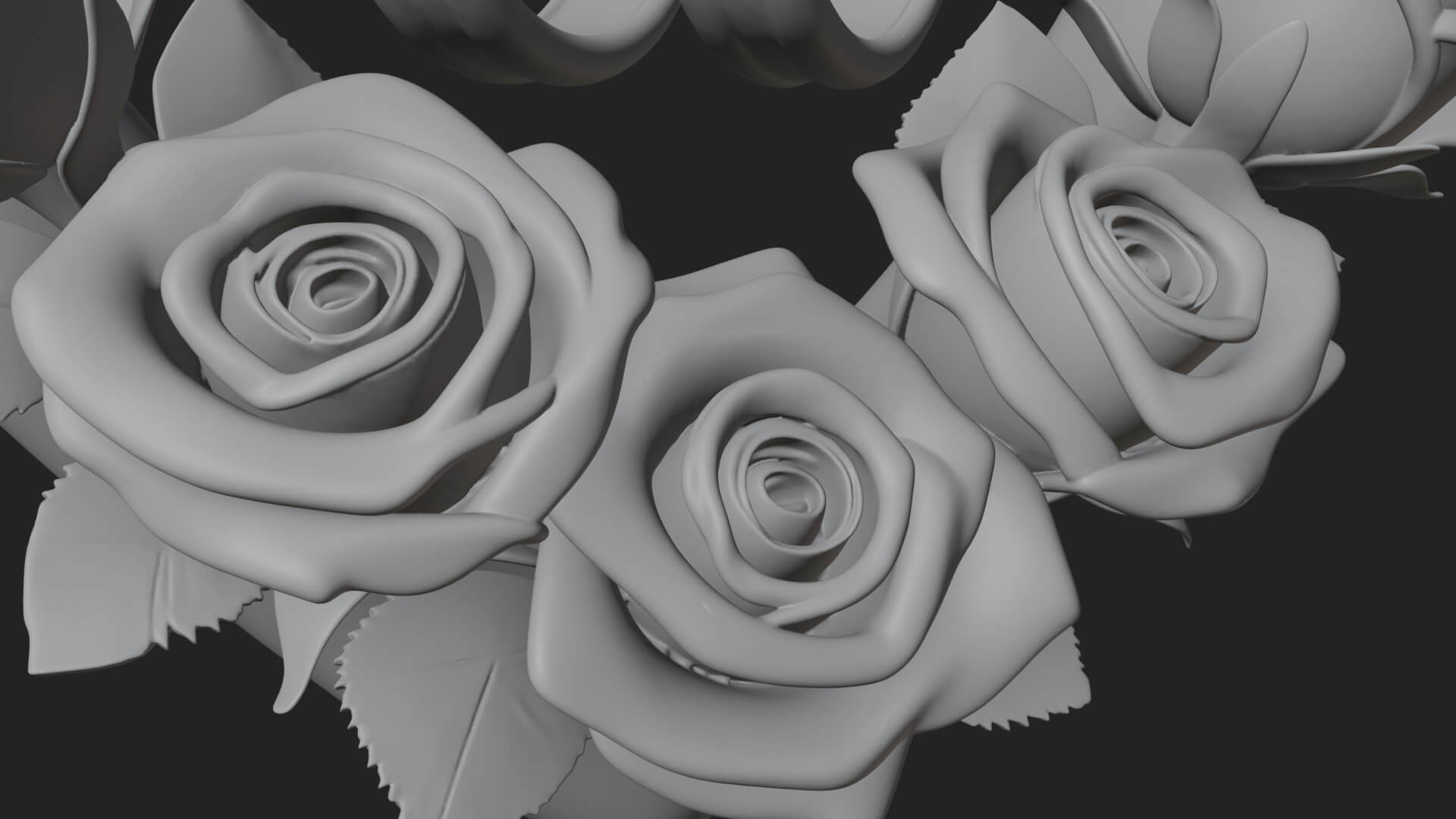 Wedding Rings Heart Wreath Ornament Design 3 3D Print 3D Model