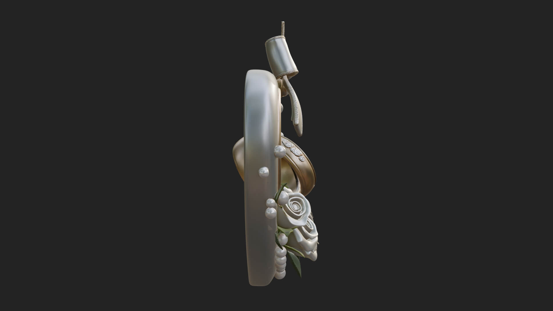 Wedding Rings Heart Wreath Ornament Design 4 3D Print 3D Model