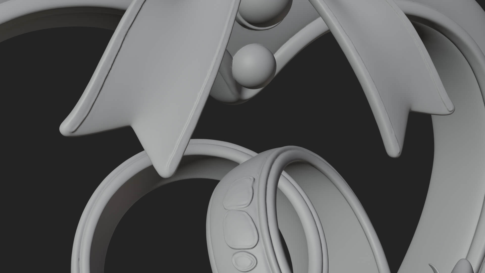Wedding Rings Heart Wreath Ornament Design 4 3D Print 3D Model