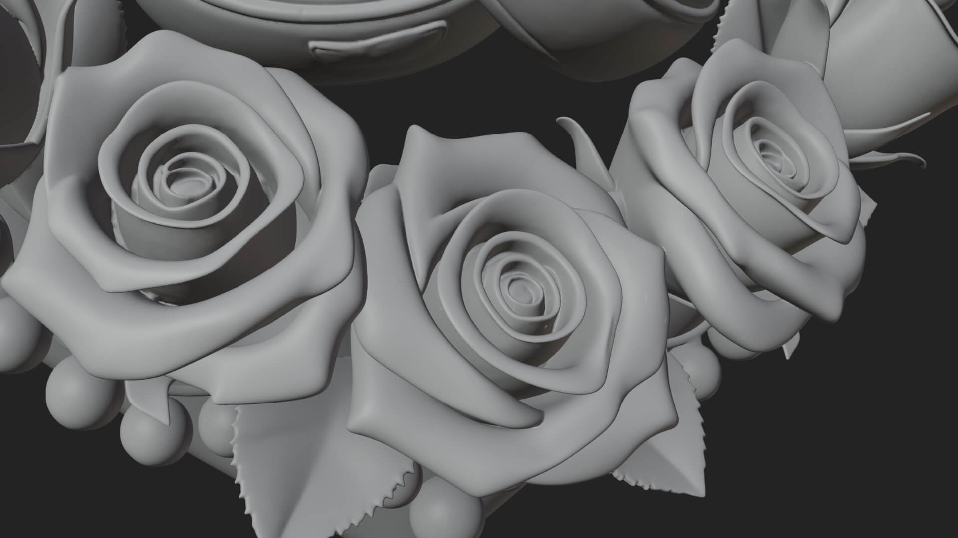 Wedding Rings Heart Wreath Ornament Design 4 3D Print 3D Model