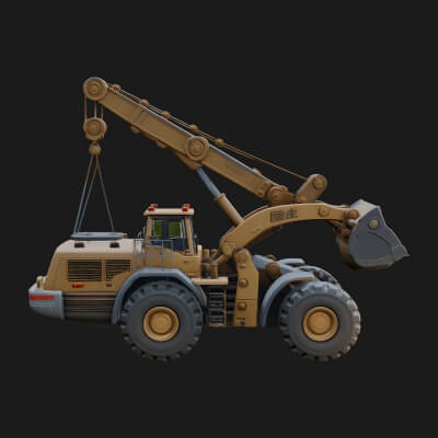 Wheel Loader Model Design 11 3D Print Model