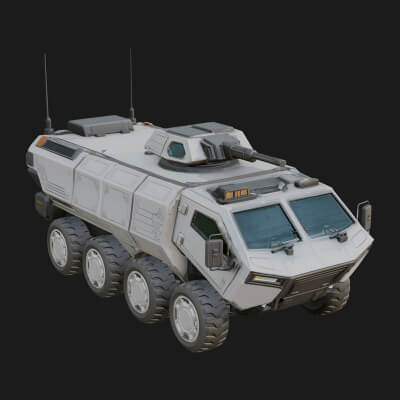 Wheeled Armored Carrier Model Design 1 3D Print Model