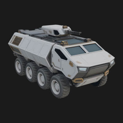 Wheeled Armored Carrier Model Design 10 3D Print Model