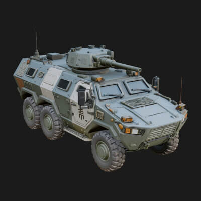 Wheeled Armored Carrier Model Design 13 3D Print Model