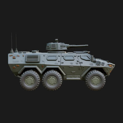Wheeled Armored Carrier Model Design 14 3D Print Model