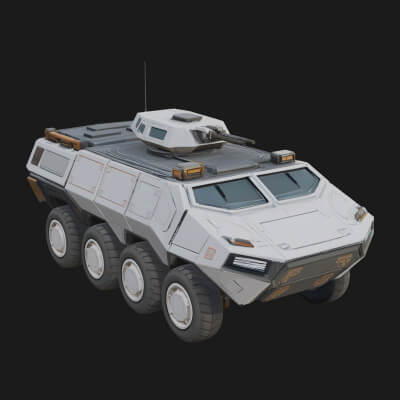 Wheeled Armored Carrier Model Design 15 3D Print Model