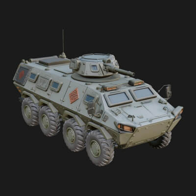 Wheeled Armored Carrier Model Design 3 3D Print Model