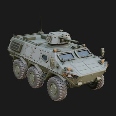 Wheeled Armored Carrier Model Design 4 3D Print Model