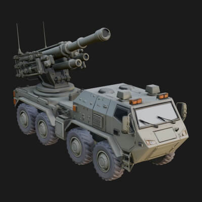Wheeled Armored Carrier Model Design 5 3D Print Model