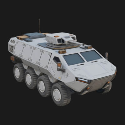 Wheeled Armored Carrier Model Design 9 3D Print Model