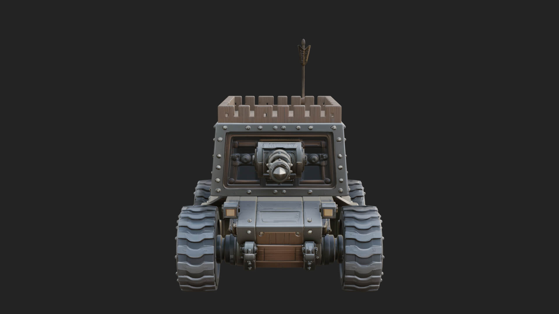 Wheeled Battering Ram Model Design 2 3D Print Model 3D Model