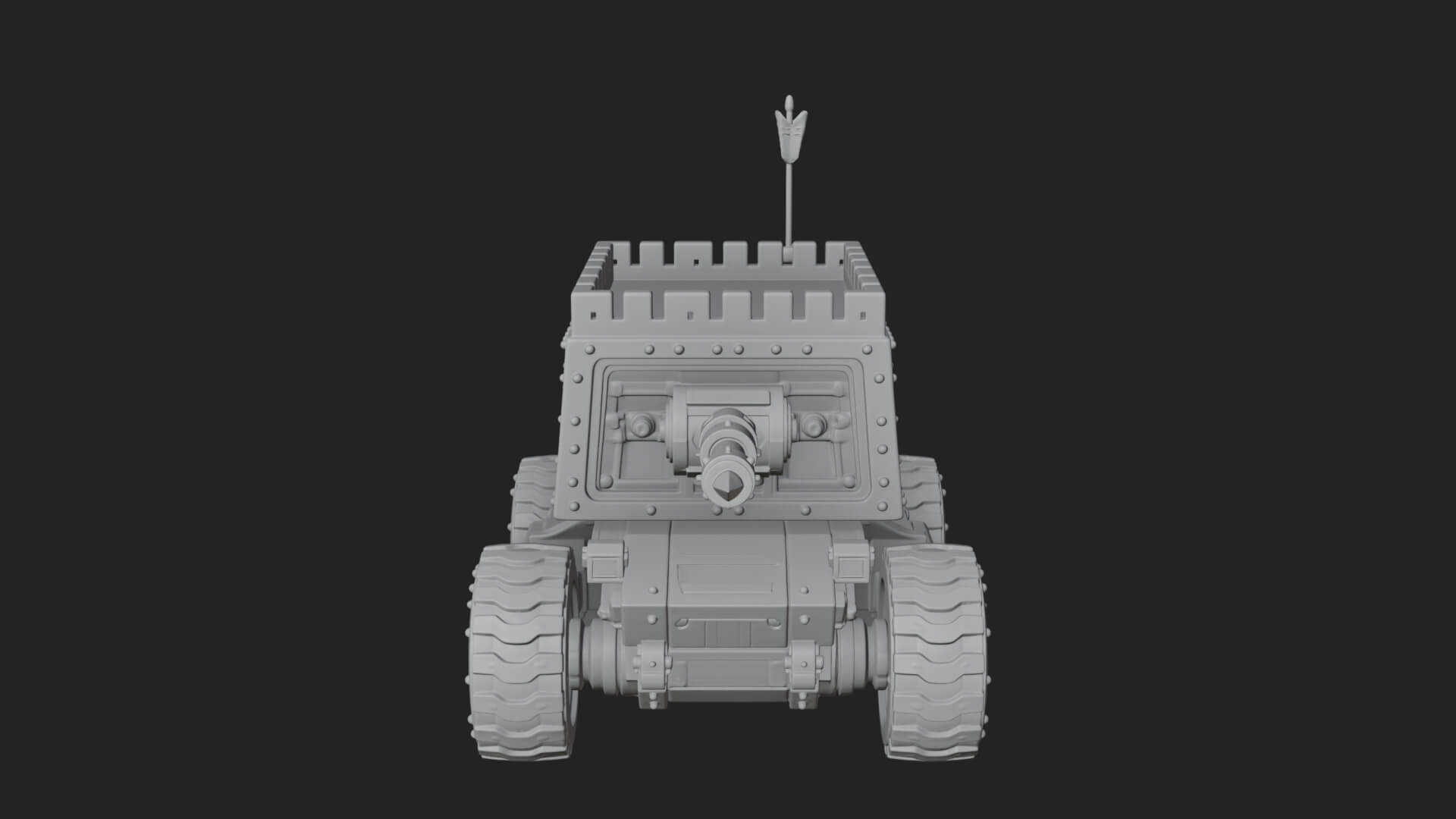 Wheeled Battering Ram Model Design 2 3D Print Model 3D Model