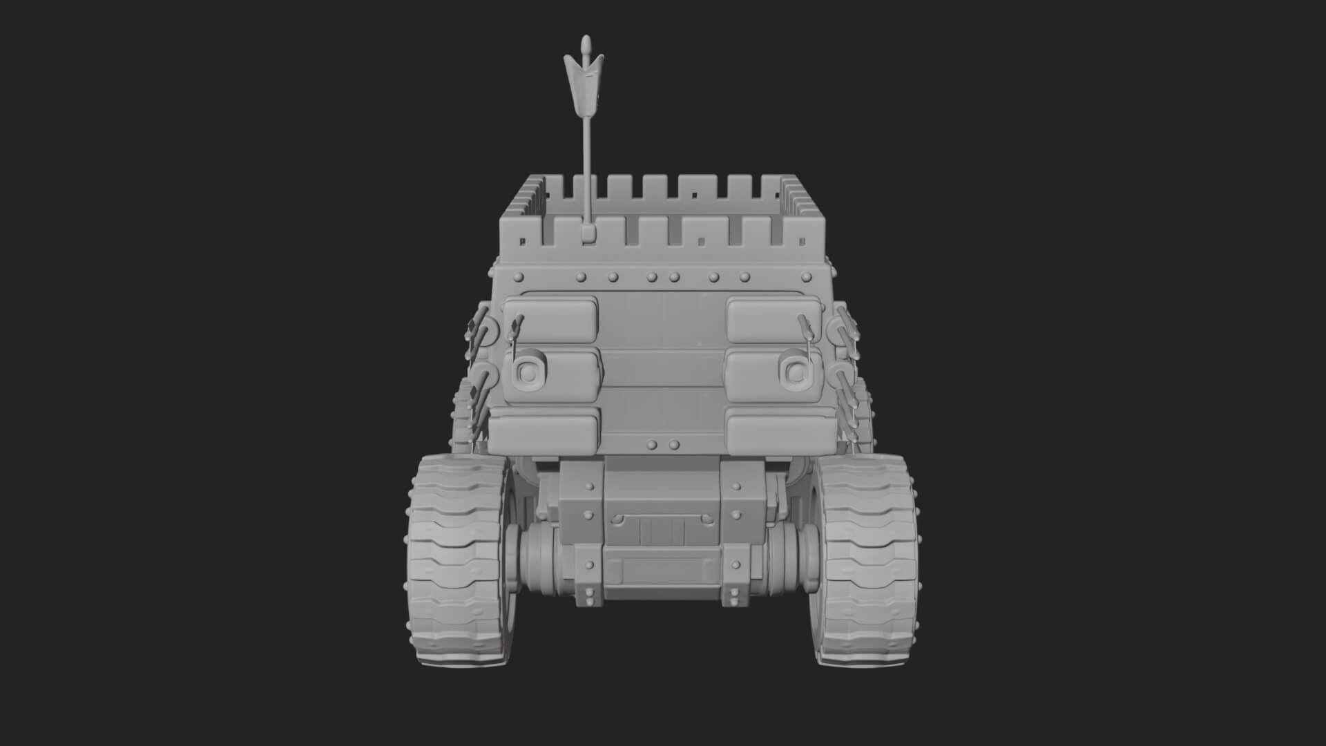 Wheeled Battering Ram Model Design 2 3D Print Model 3D Model