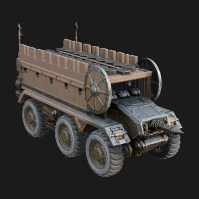 Wheeled Battering Ram Model Design 3 3D Print Model
