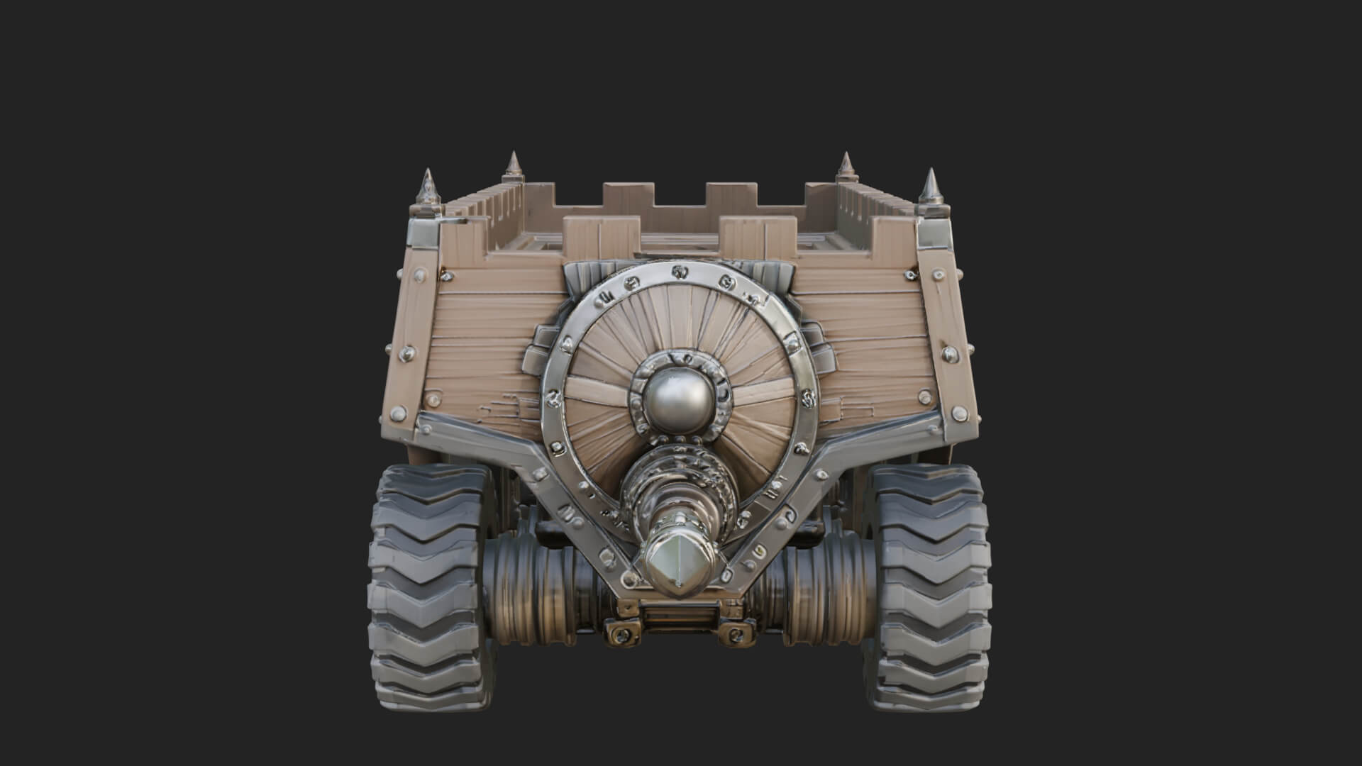 Wheeled Battering Ram Model Design 4 3D Print Model 3D Model