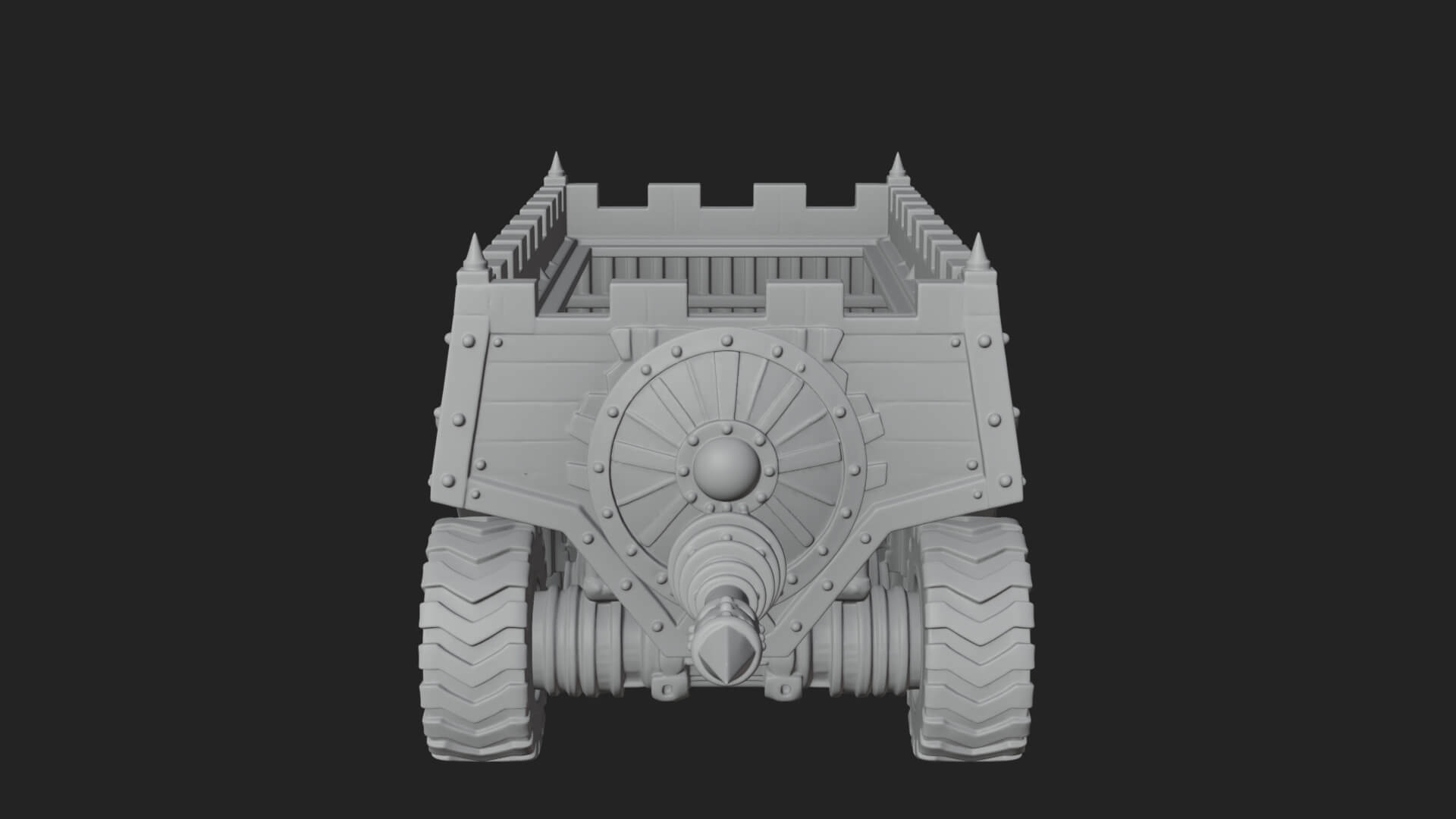 Wheeled Battering Ram Model Design 4 3D Print Model 3D Model