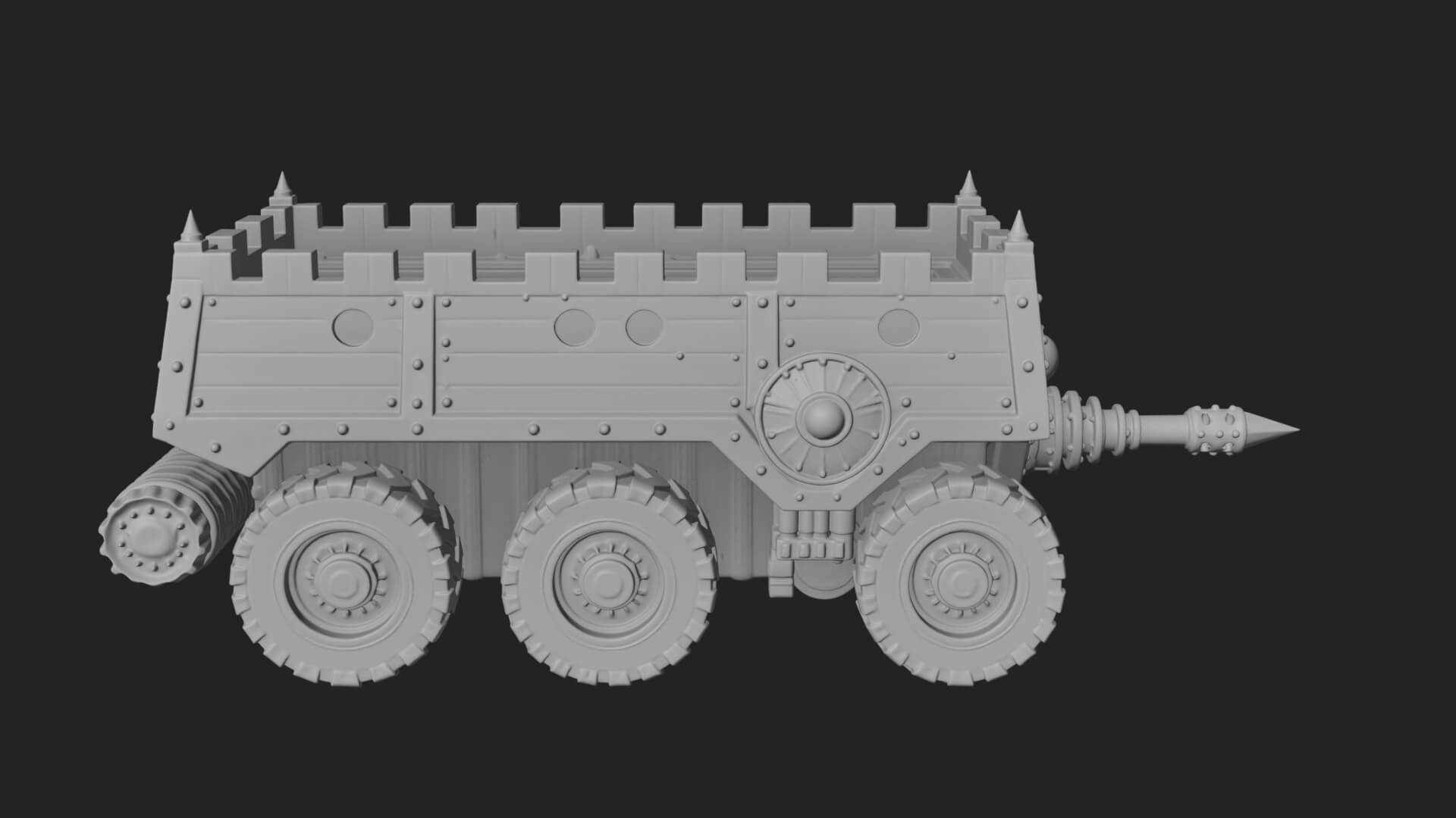 Wheeled Battering Ram Model Design 4 3D Print Model 3D Model