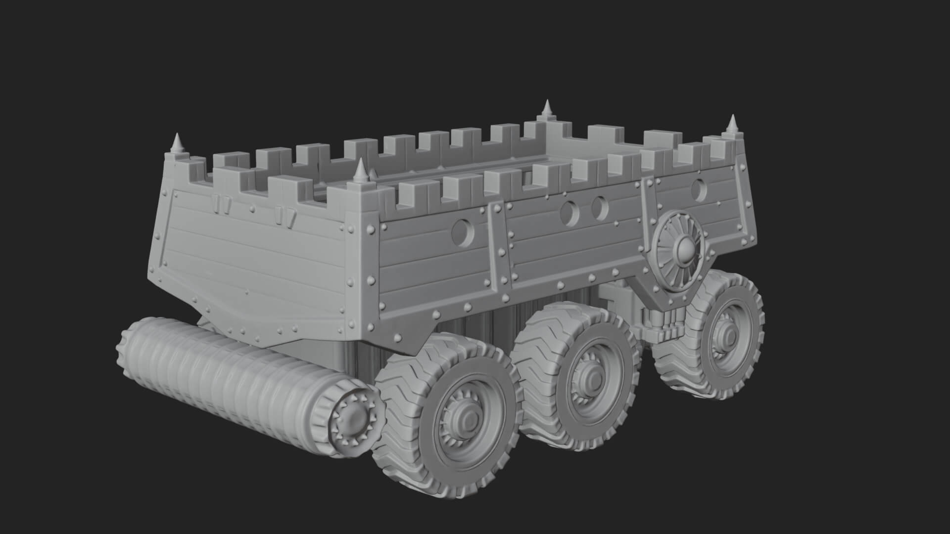 Wheeled Battering Ram Model Design 4 3D Print Model 3D Model