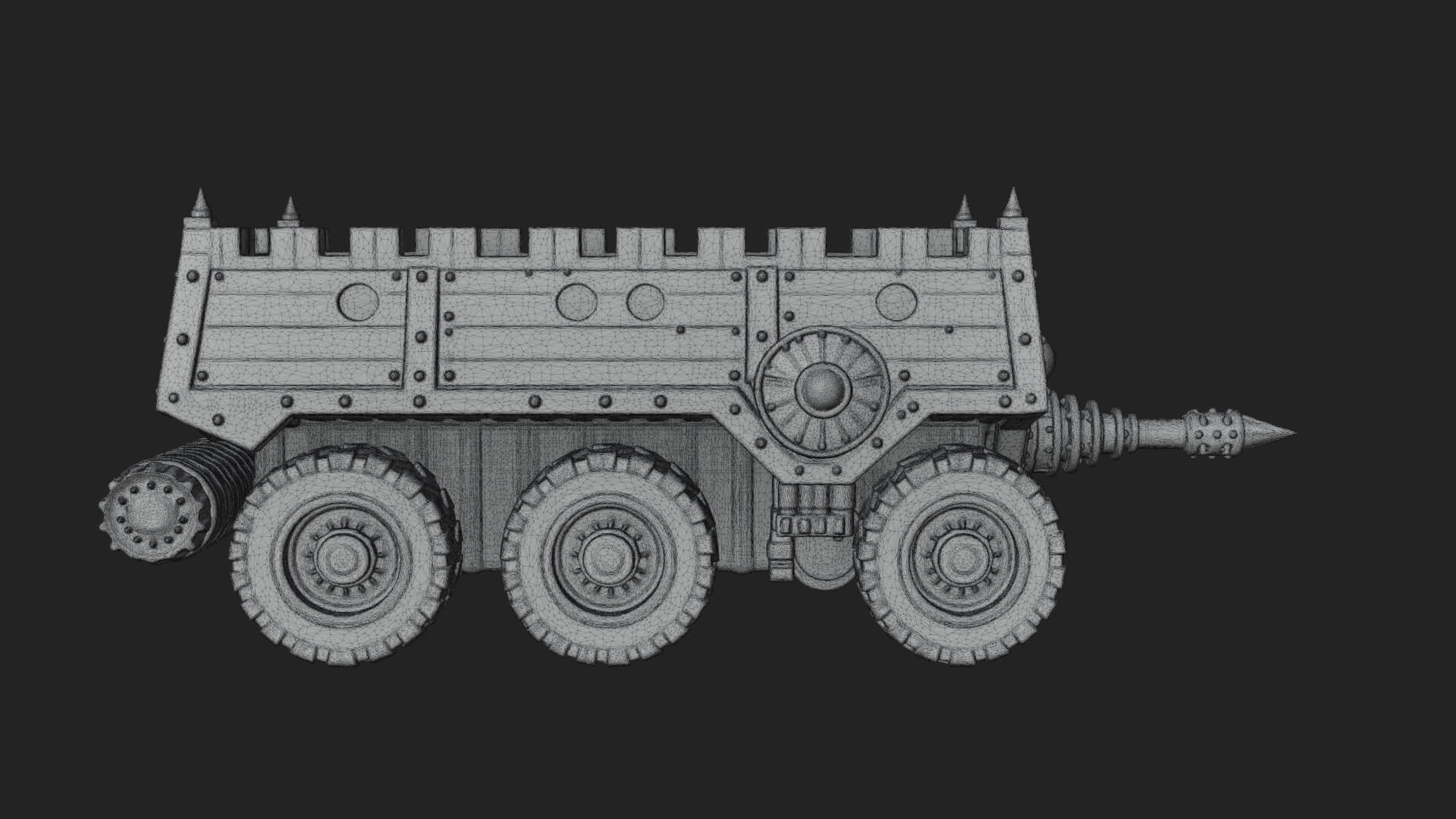 Wheeled Battering Ram Model Design 4 3D Print Model 3D Model
