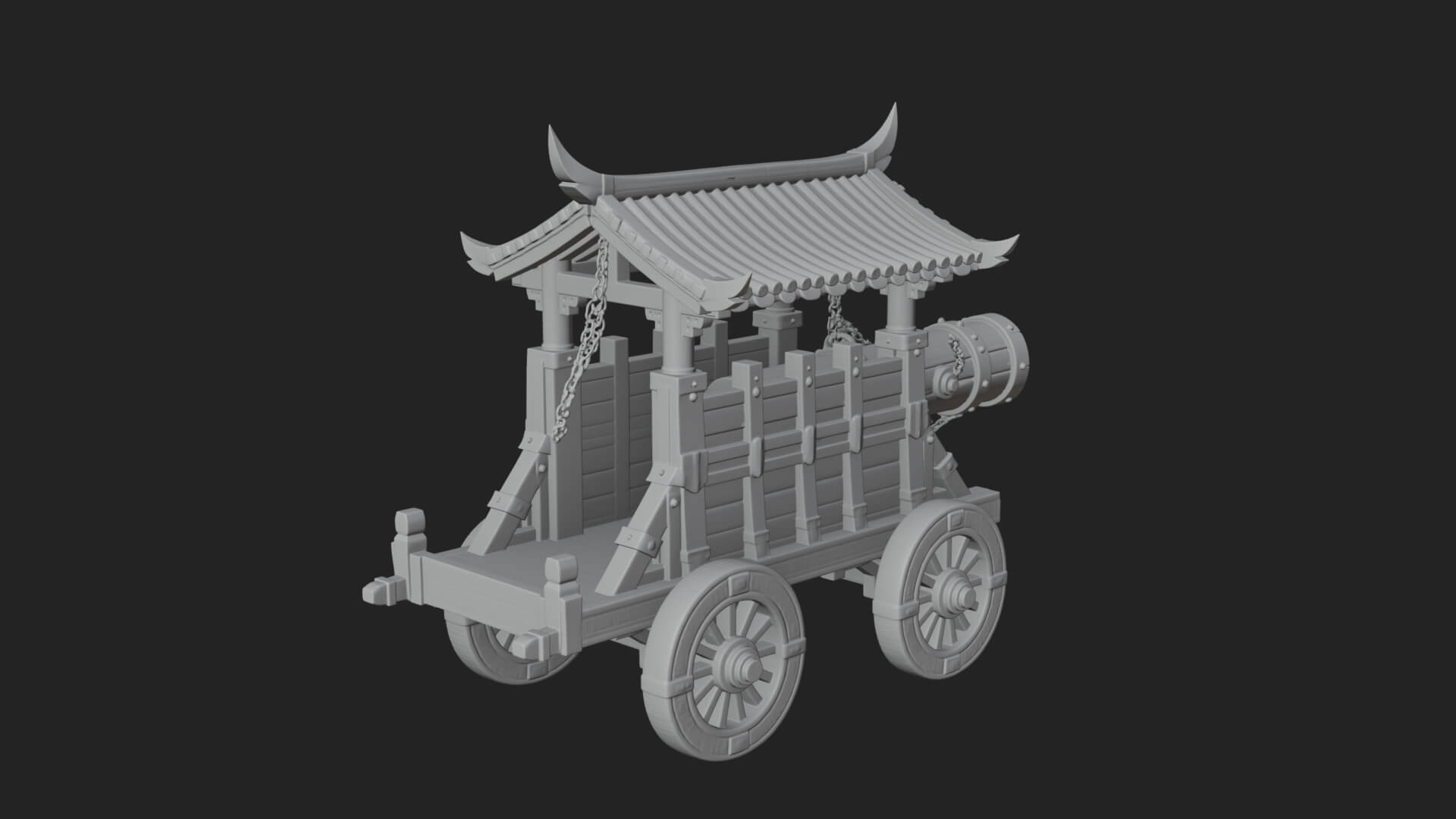 Wheeled Battering Ram Model Design 5 3D Print Model 3D Model