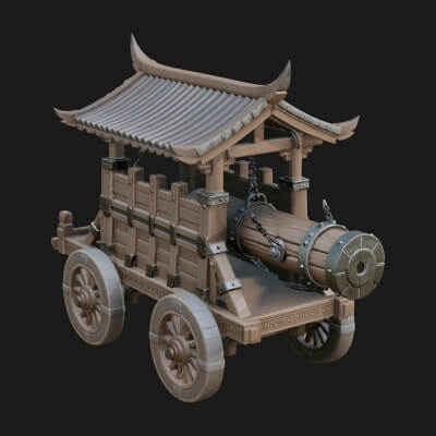 Wheeled Battering Ram Model Design 5 3D Print Model