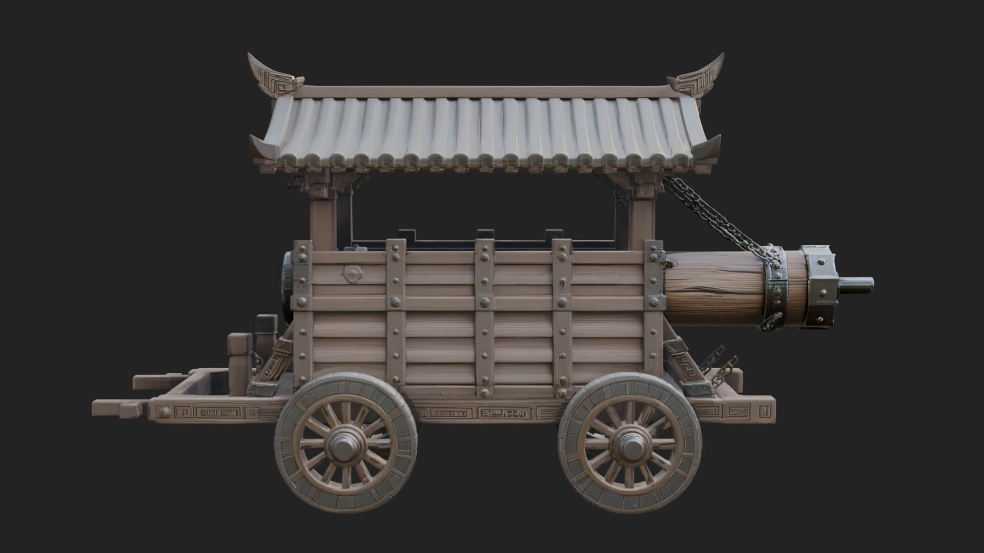 Wheeled Battering Ram Model Design 6 3D Print Model 3D Model
