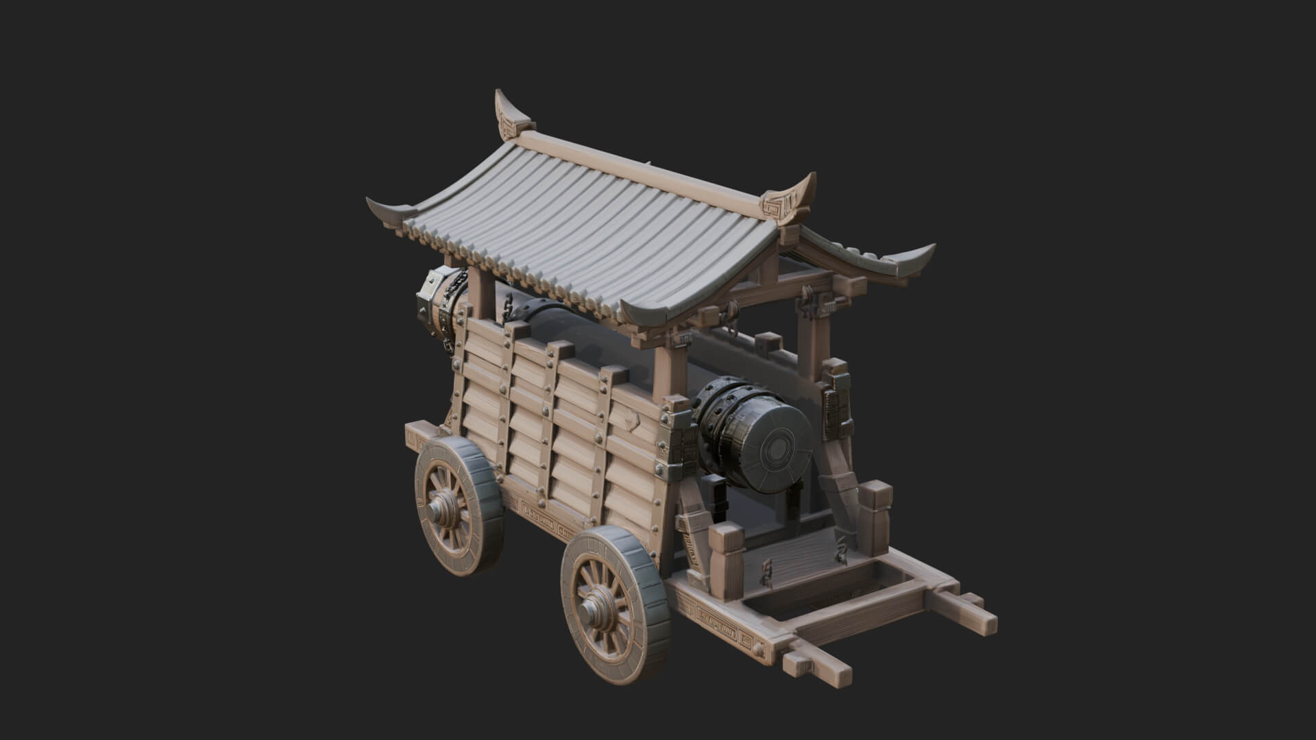 Wheeled Battering Ram Model Design 6 3D Print Model 3D Model