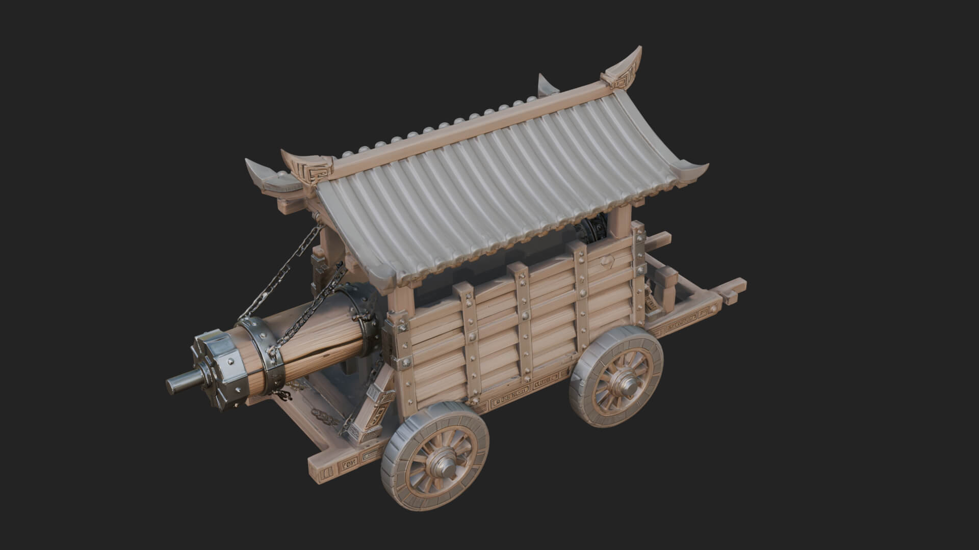 Wheeled Battering Ram Model Design 6 3D Print Model 3D Model