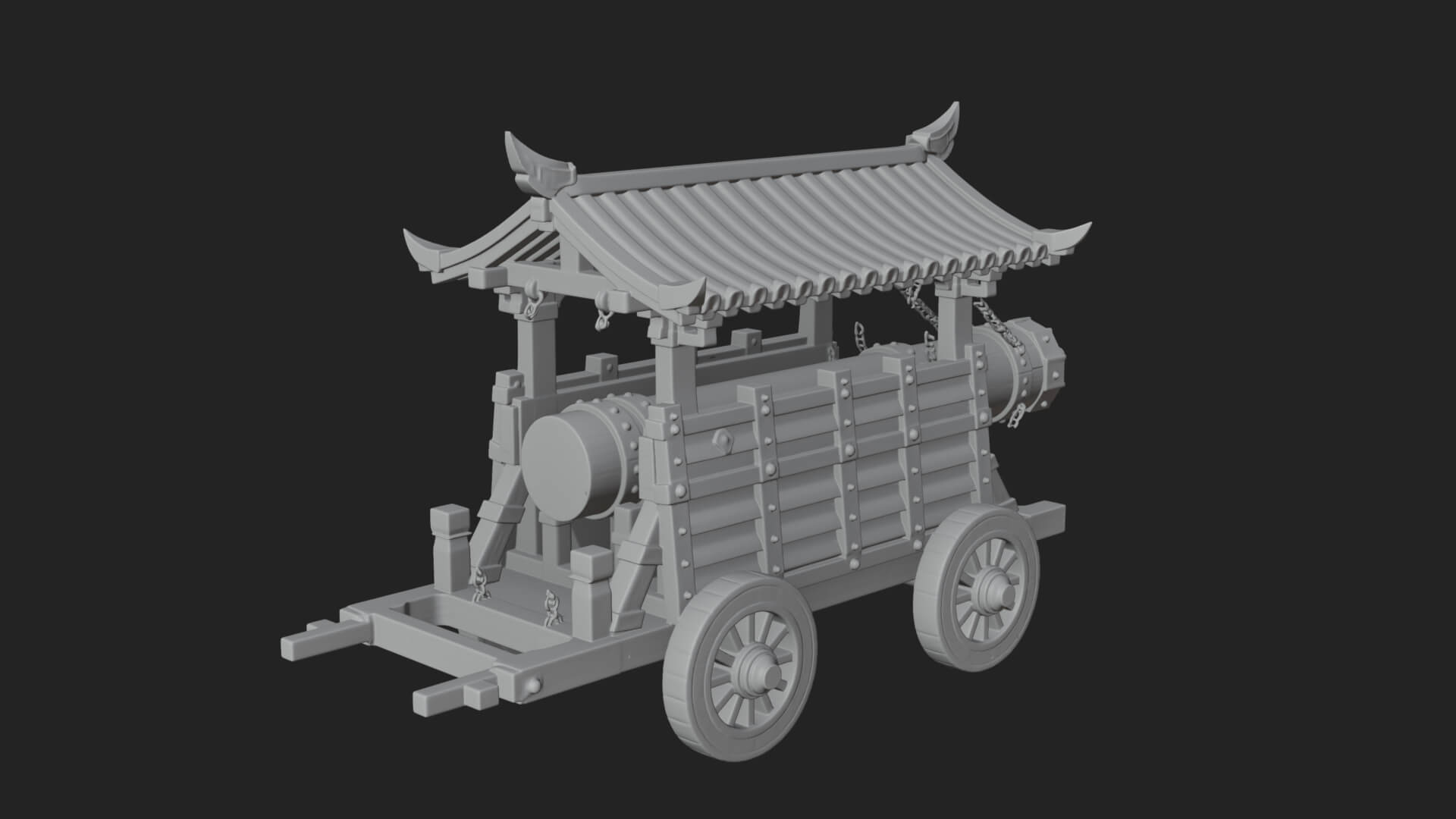 Wheeled Battering Ram Model Design 6 3D Print Model 3D Model