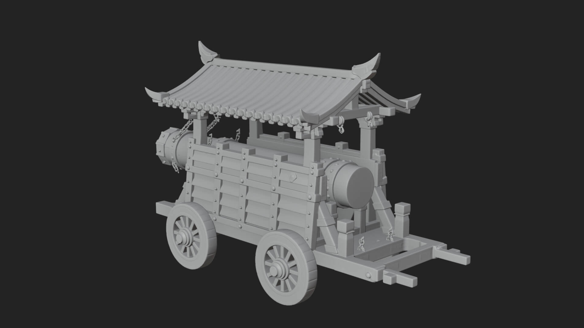 Wheeled Battering Ram Model Design 6 3D Print Model 3D Model