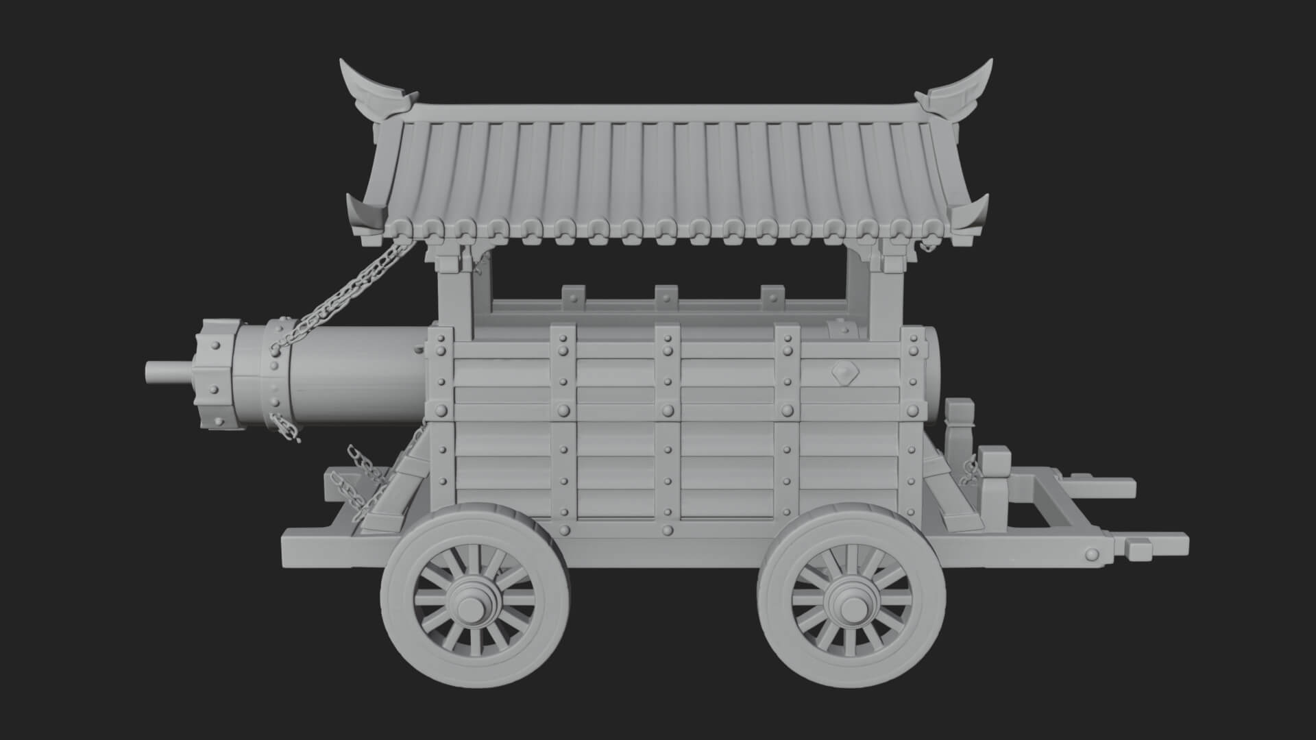 Wheeled Battering Ram Model Design 6 3D Print Model 3D Model