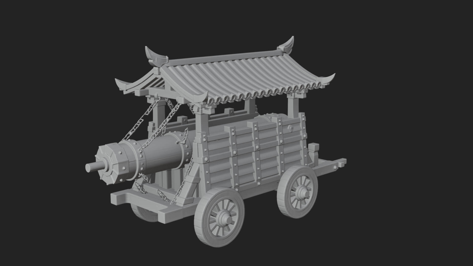 Wheeled Battering Ram Model Design 6 3D Print Model 3D Model